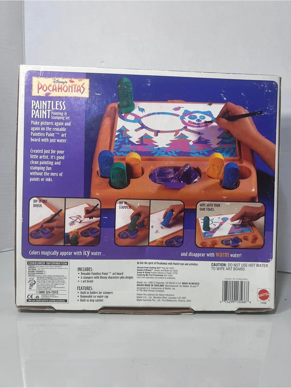 Vintage 1995 Disney Pocahontas Paintless Paint Set Mattel 13566 Unopened
